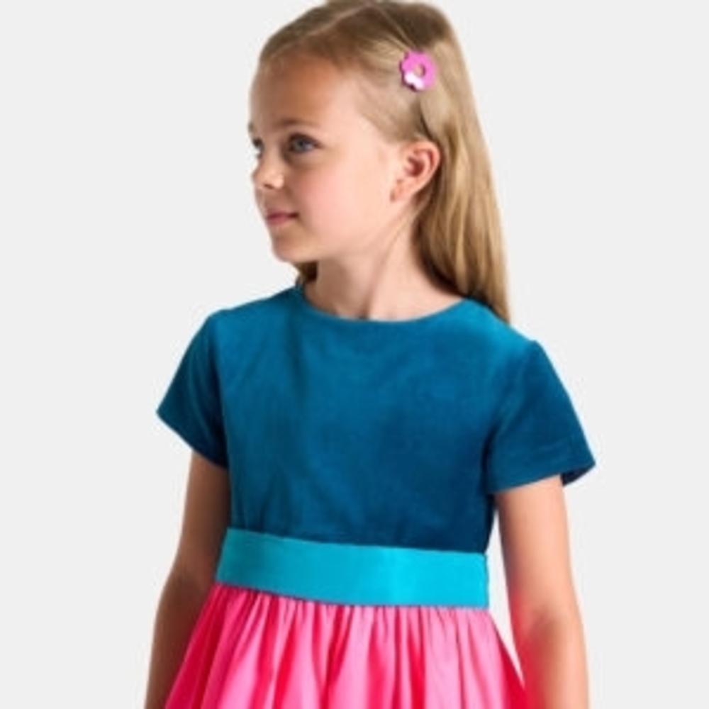 Jacadi Charming Pink and Blue Kids Dress - Picture 6 of 6